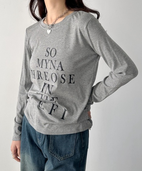 CLEA(クレア)の「ロゴレタリングスリムラインTシャツ(Tシャツ/カットソー・レディース・ホワイト/ライトグレー/ブラック・FREE)」の11枚目の写真