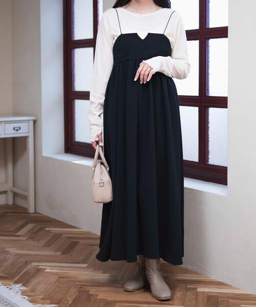 WEGO（ウィゴー）の「WEGO/シアーベロアトップス（Tシャツ/カットソー・レディース・ブラック/オフホワイト・FREE）」の3枚目の写真