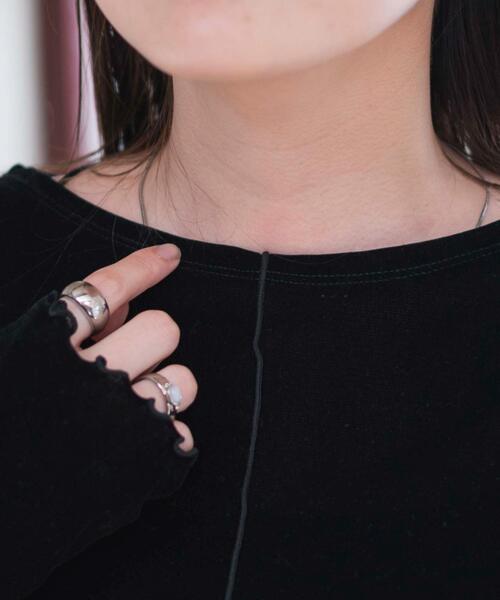 WEGO（ウィゴー）の「WEGO/シアーベロアトップス（Tシャツ/カットソー・レディース・ブラック/オフホワイト・FREE）」の5枚目の写真