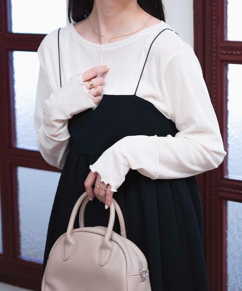 WEGO（ウィゴー）の「WEGO/シアーベロアトップス（Tシャツ/カットソー・レディース・ブラック/オフホワイト・FREE）」の8枚目の写真