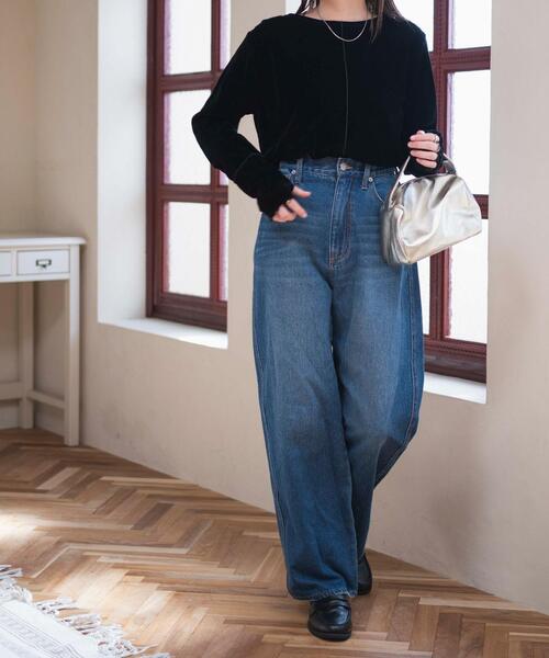 WEGO（ウィゴー）の「WEGO/シアーベロアトップス（Tシャツ/カットソー・レディース・ブラック/オフホワイト・FREE）」の14枚目の写真