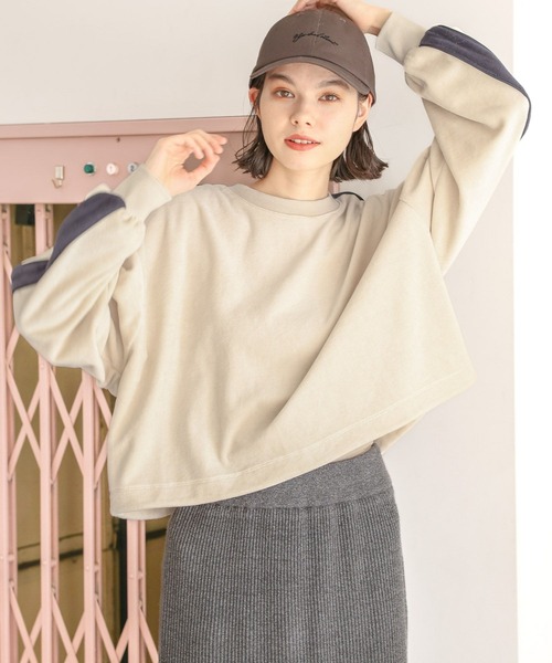 niko and...（ニコアンド）の「ベロアラインドロストプルオーバー（その他トップス・レディース・モカ/アイボリー/ネイビー/ピンク・TALL/SHORT）」の9枚目の写真