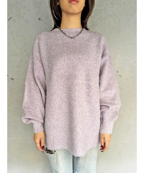 EGOIST（エゴイスト）の「ロングシャギービッグニットトップス（ニット/セーター・レディース・アイボリー/パープル/ブルー/ベージュ・FREE）」の5枚目の写真