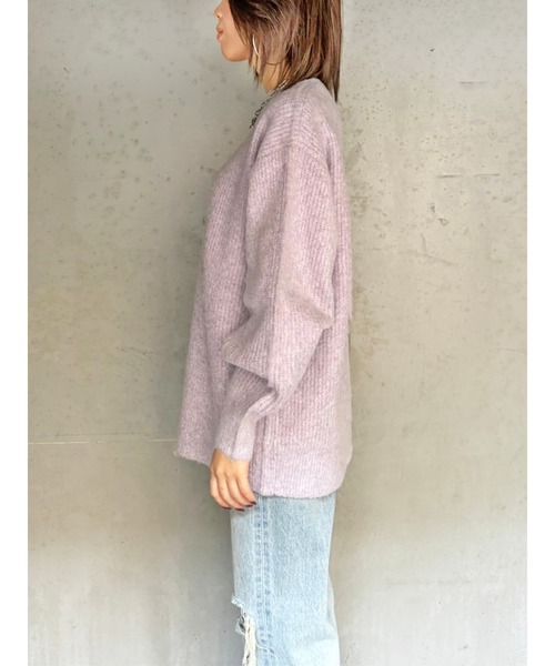 EGOIST（エゴイスト）の「ロングシャギービッグニットトップス（ニット/セーター・レディース・アイボリー/パープル/ブルー/ベージュ・FREE）」の6枚目の写真