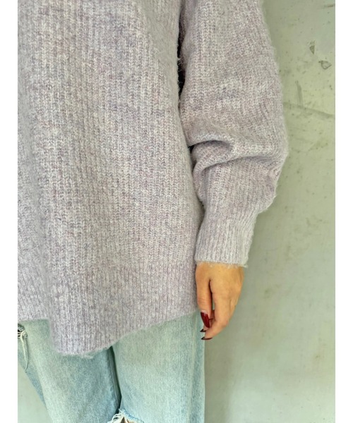 EGOIST（エゴイスト）の「ロングシャギービッグニットトップス（ニット/セーター・レディース・アイボリー/パープル/ブルー/ベージュ・FREE）」の9枚目の写真
