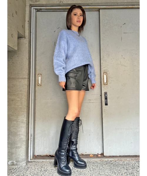 EGOIST（エゴイスト）の「ロングシャギービッグニットトップス（ニット/セーター・レディース・アイボリー/パープル/ブルー/ベージュ・FREE）」の11枚目の写真