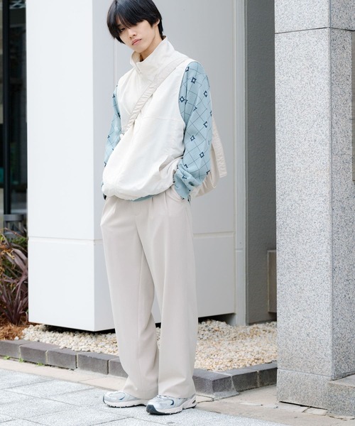 SENSE OF PLACE by URBAN RESEARCH（センスオブプレイスバイアーバンリサーチ）の「『イージーケア』ダブルタックワイドパンツ（その他パンツ・メンズ・ブルー/ライトベージュ/ブラック/チャコールグレー・MEDIUM/SMALL/LARGE）」の11枚目の写真