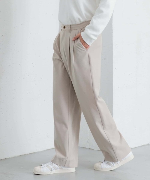 SENSE OF PLACE by URBAN RESEARCH（センスオブプレイスバイアーバンリサーチ）の「『イージーケア』ダブルタックワイドパンツ（その他パンツ・メンズ・ブルー/ライトベージュ/ブラック/チャコールグレー・MEDIUM/SMALL/LARGE）」の15枚目の写真