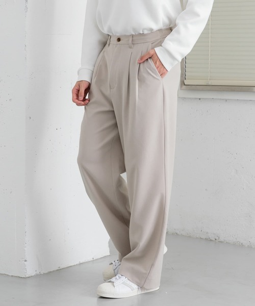 SENSE OF PLACE by URBAN RESEARCH（センスオブプレイスバイアーバンリサーチ）の「『イージーケア』ダブルタックワイドパンツ（その他パンツ・メンズ・ブルー/ライトベージュ/ブラック/チャコールグレー・MEDIUM/SMALL/LARGE）」の16枚目の写真