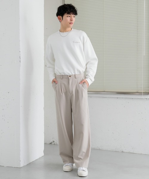 SENSE OF PLACE by URBAN RESEARCH（センスオブプレイスバイアーバンリサーチ）の「『イージーケア』ダブルタックワイドパンツ（その他パンツ・メンズ・ブルー/ライトベージュ/ブラック/チャコールグレー・MEDIUM/SMALL/LARGE）」の20枚目の写真