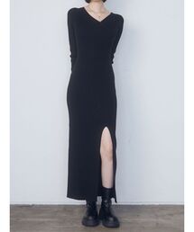 EMODA | カシュクールリブスリットワンピース(ワンピース)