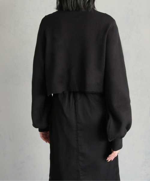 &g'aime(アンジェム)の「【&g'aime】ショルダースリットショート丈ニットトップス(ニット/セーター・レディース・ブラック/グレイッシュベージュ/パープル・FREE)」の9枚目の写真