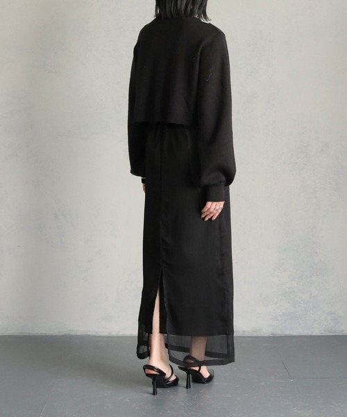 &g'aime(アンジェム)の「【&g'aime】ショルダースリットショート丈ニットトップス(ニット/セーター・レディース・ブラック/グレイッシュベージュ/パープル・FREE)」の11枚目の写真