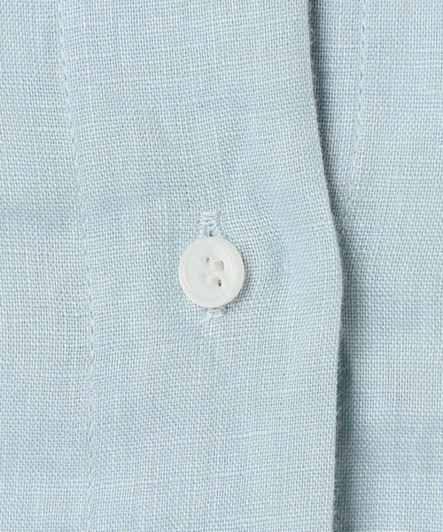 B.C STOCK（ベーセーストック）の「フレンチリネンレギュラーシャツ（シャツ/ブラウス・レディース・コバルトブルー/パープル/ピンク/ブラック/アイボリー/サックスブルー・FREE）」の15枚目の写真