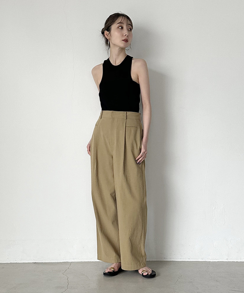 Noble（ノーブル）の「NINETY PERCENT/ナインティーパーセント Rib seam tank（タンクトップ・レディース・ブラック/ホワイト/ピンク・SMALL）」の4枚目の写真