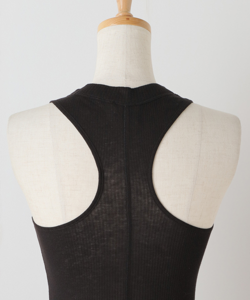 Noble（ノーブル）の「NINETY PERCENT/ナインティーパーセント Rib seam tank（タンクトップ・レディース・ブラック/ホワイト/ピンク・SMALL）」の12枚目の写真