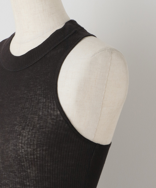 Noble（ノーブル）の「NINETY PERCENT/ナインティーパーセント Rib seam tank（タンクトップ・レディース・ブラック/ホワイト/ピンク・SMALL）」の14枚目の写真