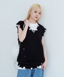 WHIMSIC | 【UNISEX】ダメージニットベスト(ベスト)
