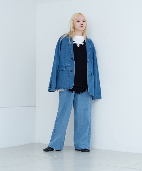 WHIMSIC（ウィムジック）の「【UNISEX】ダメージニットベスト（ベスト・メンズ・ブラック/チャコールグレー・FREE）」の16枚目の写真