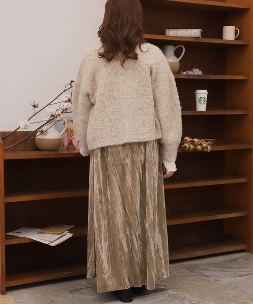 mil（ミル）の「【150㎝前後の小柄さんサイズ】前後2WAY淡色ニットカーディガン（カーディガン/ボレロ・レディース・ピンクベージュ/アイボリー/モスグリーン・S/XS）」の11枚目の写真