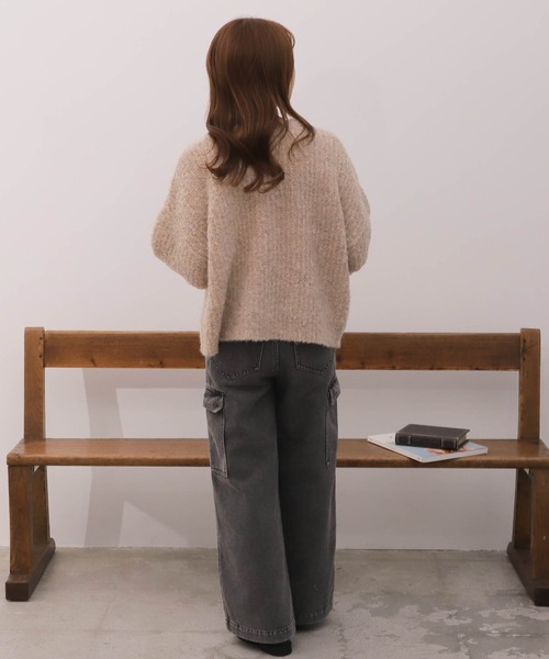 mil（ミル）の「【150㎝前後の小柄さんサイズ】前後2WAY淡色ニットカーディガン（カーディガン/ボレロ・レディース・ピンクベージュ/アイボリー/モスグリーン・S/XS）」の14枚目の写真