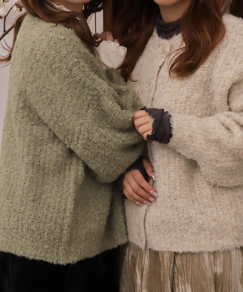mil（ミル）の「【150㎝前後の小柄さんサイズ】前後2WAY淡色ニットカーディガン（カーディガン/ボレロ・レディース・ピンクベージュ/アイボリー/モスグリーン・S/XS）」の21枚目の写真