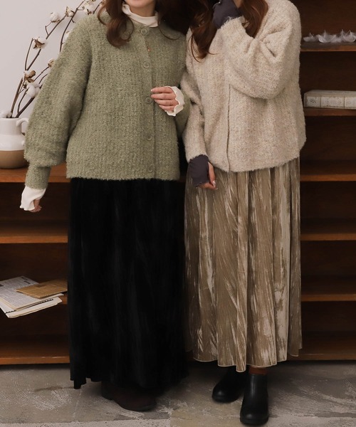 mil（ミル）の「【150㎝前後の小柄さんサイズ】前後2WAY淡色ニットカーディガン（カーディガン/ボレロ・レディース・ピンクベージュ/アイボリー/モスグリーン・S/XS）」の22枚目の写真