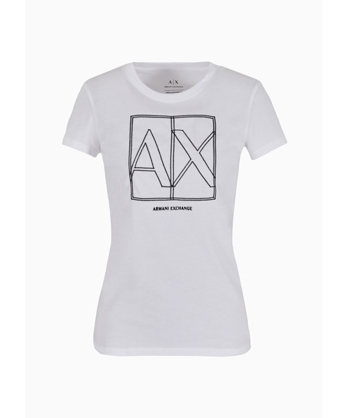ARMANI EXCHANGE（アルマーニエクスチェンジ）の「【A|X アルマーニ エクスチェンジ】ボックスロゴデザイン　半袖クルーネックTシャツ/SLIM（Tシャツ/カットソー・レディース・ホワイト系その他・LARGE/MEDIUM/SMALL/X-SMALL）」の5枚目の写真