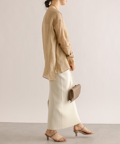 RIVE DROITE（リヴドロワ）の「ラミーシアープルオーバーブラウス（シャツ/ブラウス・レディース・チャコールグレー/ピンク/ベージュ・FREE）」の13枚目の写真