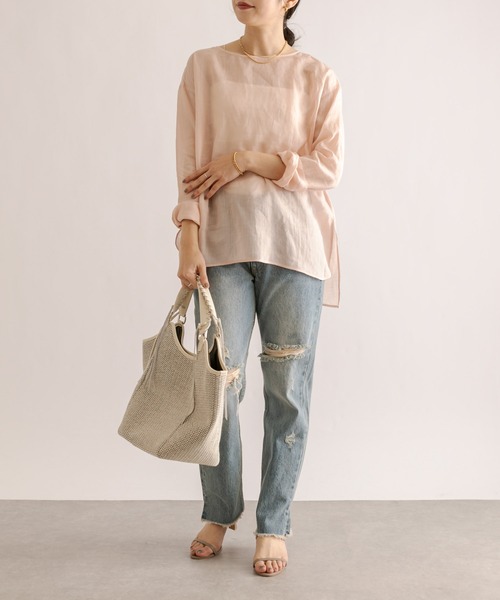 RIVE DROITE（リヴドロワ）の「ラミーシアープルオーバーブラウス（シャツ/ブラウス・レディース・チャコールグレー/ピンク/ベージュ・FREE）」の19枚目の写真