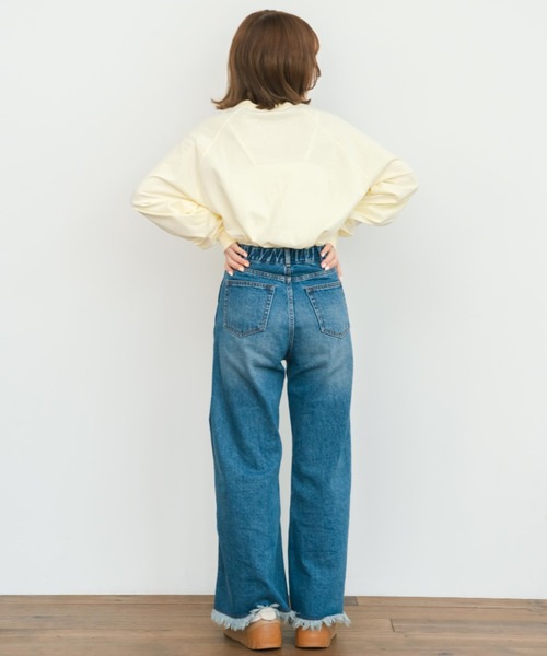 eLur（エラー）の「グラフィックロンT（Tシャツ/カットソー・レディース・アイボリー/ライトブルー・FREE）」の19枚目の写真