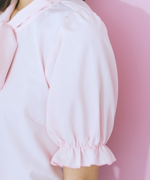 marun（マルン）の「＜大きいサイズ＞ リボンタイブラウス marun（シャツ/ブラウス・レディース・ピンク/ラベンダー/オフホワイト・L/LL/3L/4L/5L）」の16枚目の写真