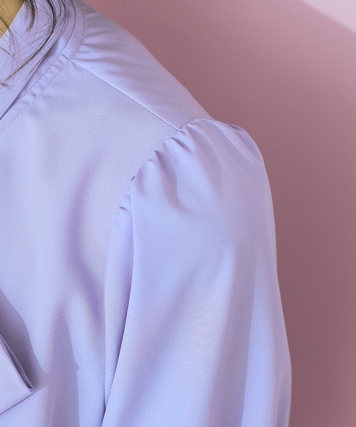 marun（マルン）の「＜大きいサイズ＞ リボンタイブラウス marun（シャツ/ブラウス・レディース・ピンク/ラベンダー/オフホワイト・L/LL/3L/4L/5L）」の14枚目の写真