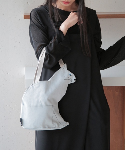 ROOTOTE(ルートート)の「【ROOTOTE】 EU.デリ.オスワリネコ-A トートバッグ ネコトート 猫バッグ 1110(トートバッグ・レディース・オフホワイト/ブラック/ライトグレー・FREE)」の6枚目の写真