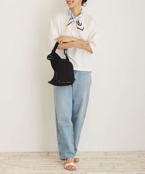 ROOTOTE(ルートート)の「【ROOTOTE】 EU.デリ.オスワリネコ-A トートバッグ ネコトート 猫バッグ 1110(トートバッグ・レディース・オフホワイト/ブラック/ライトグレー・FREE)」の7枚目の写真