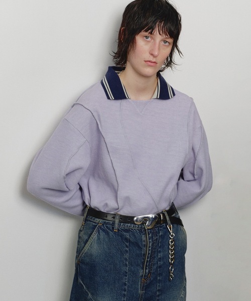Jieda（ジエダ）の「WOOL GAME SHIRT（Tシャツ/カットソー・メンズ・グレー/ブラック/サックスブルー・1/2）」の3枚目の写真
