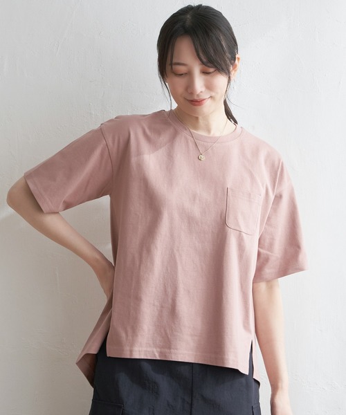 ikka(イッカ)の「コットンUSA半袖Tシャツ(Tシャツ/カットソー・レディース・ブラック/オフホワイト/グレー/ミント/ホワイト/ピンク/マスタード/ブルー・S/M/L)」の8枚目の写真