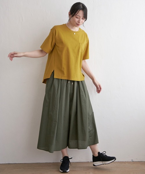 ikka(イッカ)の「コットンUSA半袖Tシャツ(Tシャツ/カットソー・レディース・ブラック/オフホワイト/グレー/ミント/ホワイト/ピンク/マスタード/ブルー・S/M/L)」の17枚目の写真