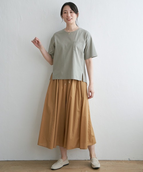 ikka(イッカ)の「コットンUSA半袖Tシャツ(Tシャツ/カットソー・レディース・ブラック/オフホワイト/グレー/ミント/ホワイト/ピンク/マスタード/ブルー・S/M/L)」の14枚目の写真