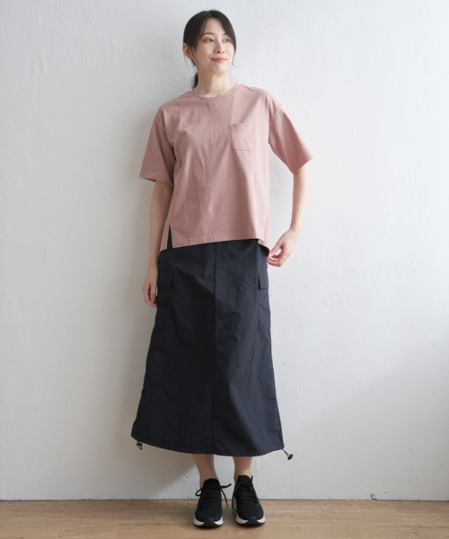 ikka(イッカ)の「コットンUSA半袖Tシャツ(Tシャツ/カットソー・レディース・ブラック/オフホワイト/グレー/ミント/ホワイト/ピンク/マスタード/ブルー・S/M/L)」の19枚目の写真