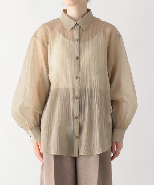 GLOBAL WORK(グローバルワーク)の「高山直子さんコラボ/シアーオーバーシャツ/EiiS(シャツ/ブラウス・レディース・ライトカーキ/アイボリー・X-SMALL/SMALL)」の20枚目の写真