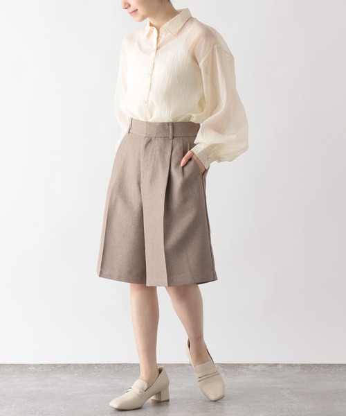 GLOBAL WORK(グローバルワーク)の「高山直子さんコラボ/シアーオーバーシャツ/EiiS(シャツ/ブラウス・レディース・ライトカーキ/アイボリー・X-SMALL/SMALL)」の7枚目の写真