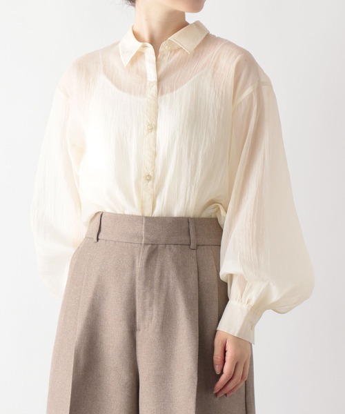 GLOBAL WORK(グローバルワーク)の「高山直子さんコラボ/シアーオーバーシャツ/EiiS(シャツ/ブラウス・レディース・ライトカーキ/アイボリー・X-SMALL/SMALL)」の8枚目の写真