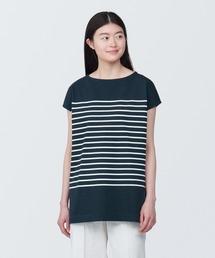 婦人　ボーダーフレンチスリーブチュニック