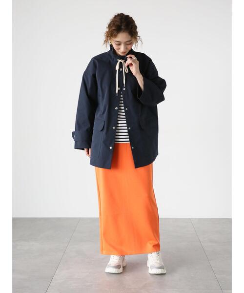 Lugnoncure（ルノンキュール）の「【撥水・防花粉】ユーティリティジャケット（ノーカラージャケット・レディース・ネイビー/ベージュ/オフホワイト・F）」の5枚目の写真