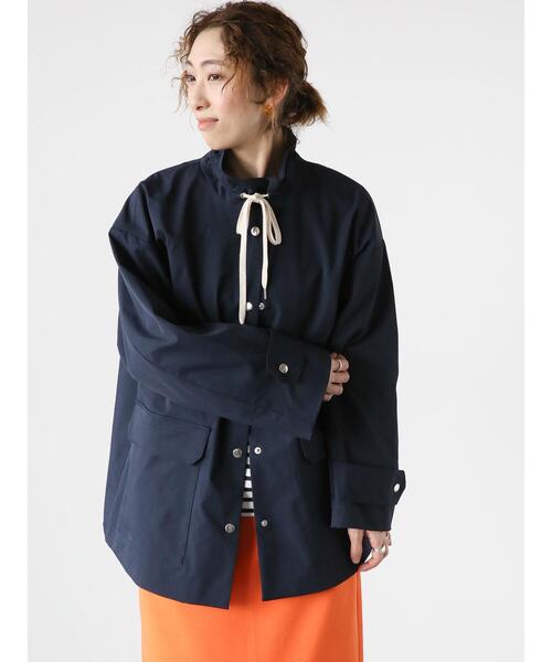 Lugnoncure（ルノンキュール）の「【撥水・防花粉】ユーティリティジャケット（ノーカラージャケット・レディース・ネイビー/ベージュ/オフホワイト・F）」の7枚目の写真