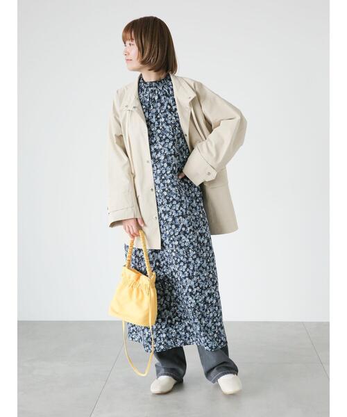 Lugnoncure（ルノンキュール）の「【撥水・防花粉】ユーティリティジャケット（ノーカラージャケット・レディース・ネイビー/ベージュ/オフホワイト・F）」の9枚目の写真