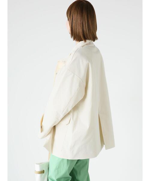 Lugnoncure（ルノンキュール）の「【撥水・防花粉】ユーティリティジャケット（ノーカラージャケット・レディース・ネイビー/ベージュ/オフホワイト・F）」の15枚目の写真