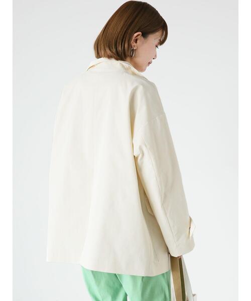 Lugnoncure（ルノンキュール）の「【撥水・防花粉】ユーティリティジャケット（ノーカラージャケット・レディース・ネイビー/ベージュ/オフホワイト・F）」の16枚目の写真