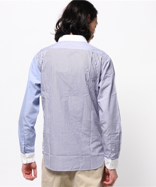 AZUL by moussy(アズールバイマウジー)の「クレイジー配色長袖シャツ(シャツ/ブラウス・メンズ・ブルー・MEDIUM/SMALL/LARGE/X-SMALL/X-LARGE)」の4枚目の写真